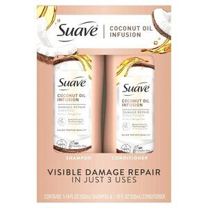 Suave Coconut Oil Infusion Damage Repair |Set of 2 Shampoo and Conditioner -18oz